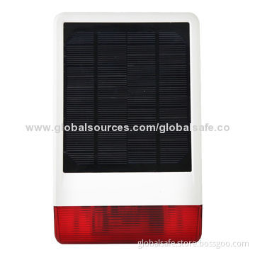 Outdoor solar-powered spot alarm system with siren